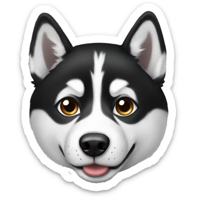 Black and white husky sticker