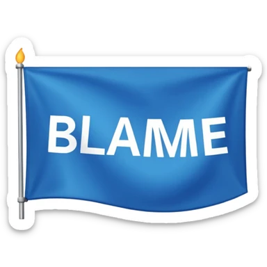 banner with words BLAME JOHN sticker
