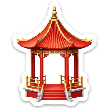 Small delicate Chinese pavilion sticker