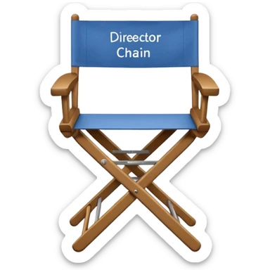driector chair, wite director name on it sticker