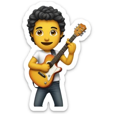 man playing guitar sticker