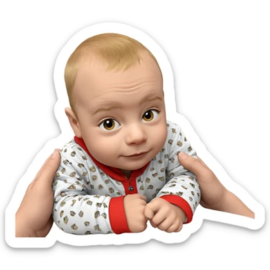 boy with cat in focus sticker