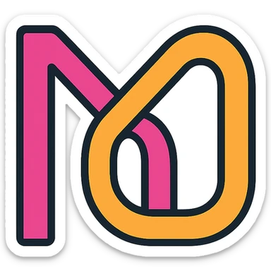 intertwining of two letters M and O sticker