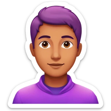 A charismatic person glowing in center of a room, radiating a violet warm bright aura glow, he is attracted with a lot of people around sticker