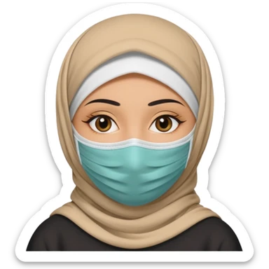 cover face mask arab woman with hijab sticker