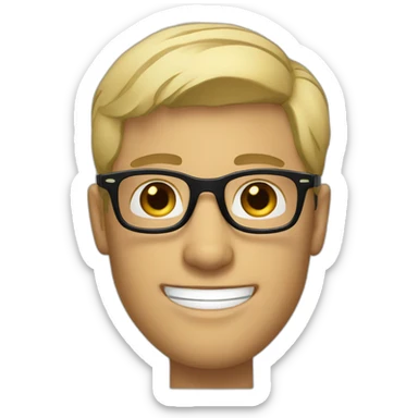 Handsome Flirty blond man with short hair and persol glasses sticker