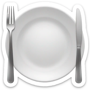 plate with a fork and a knife sticker