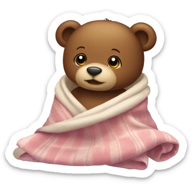 Cozy girl bear with blanket  sticker