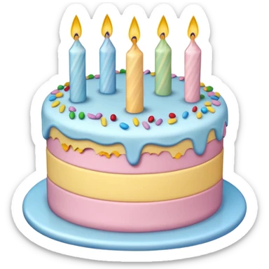 1 layer pastel birthday cake sticker