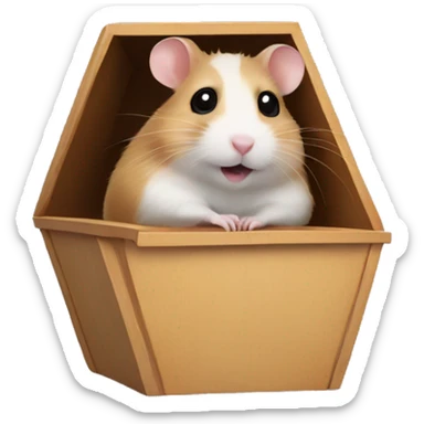 hamster in a coffin sticker
