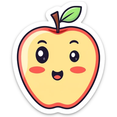 Apple emoji, shocked and raised his right eyebrow  sticker