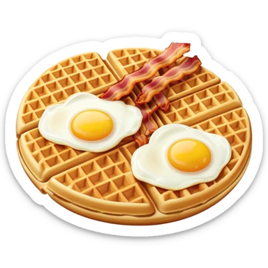 Waffles eggs and bacon sticker
