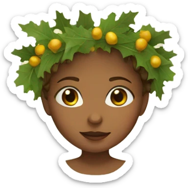 oak wreath girl sticker