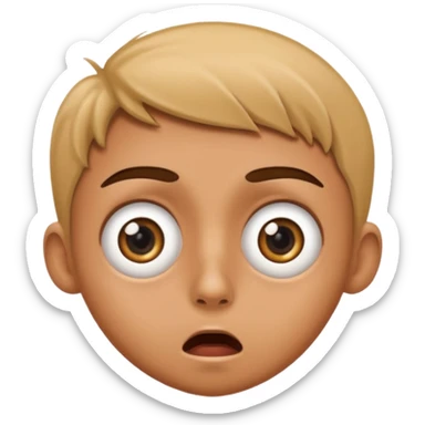 Shocked face with wide a big eyes on his face sticker