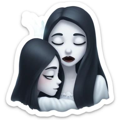 Ghost kissing Mae vampire sticker