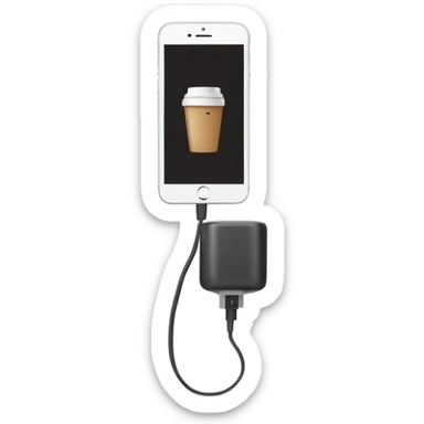Phone charger and coffee sticker