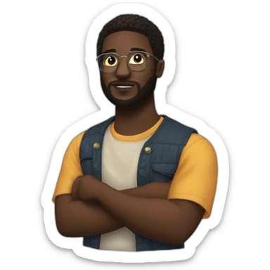 Damso fesant le signe V de la main  sticker