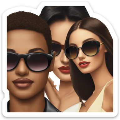 Tony Montana sunglasses with 3 beautiful models sticker