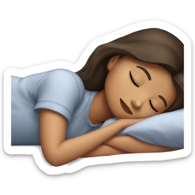 Brunette girl sleeping sticker