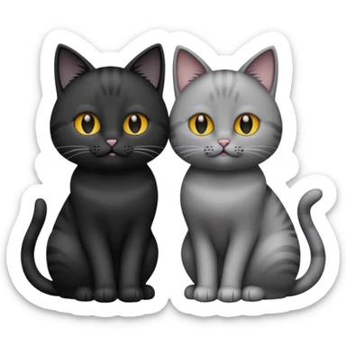 You can make an emoji of two cats looking at each other, one black and the other gray. sticker