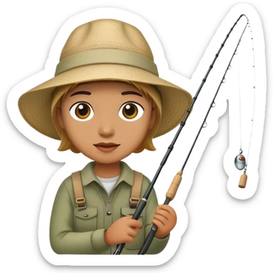 person fishing sticker