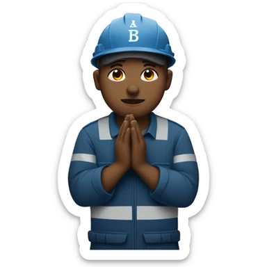 dump truck driver with hands in prayer sticker