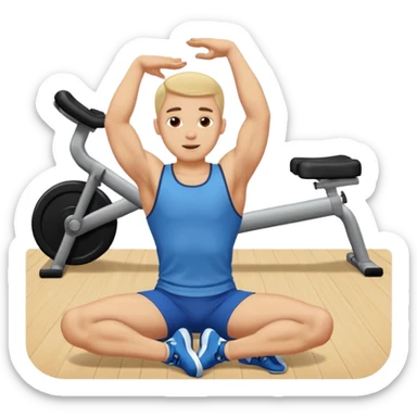 man stretching in gym sticker