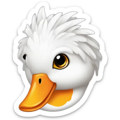 Pato blanco pico naranja dibujo sticker