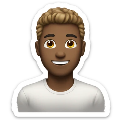 Brown guy with white girl with brown and blonde hair happy  sticker