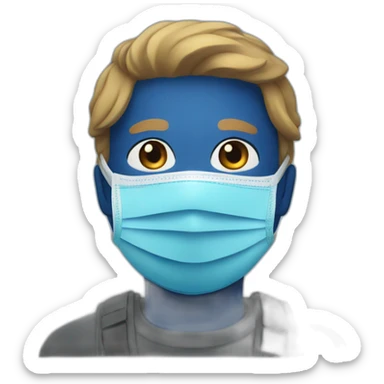 A hero wearing a blue mask sticker