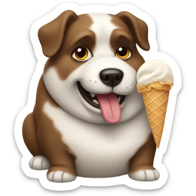 fat dog ice scream sticker