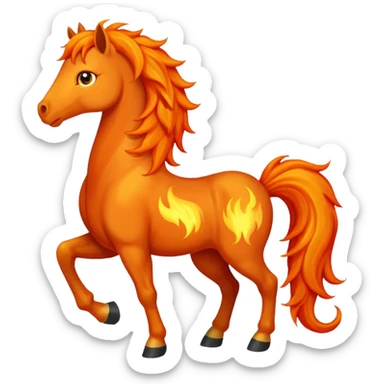 Worried fire horse emoji  sticker