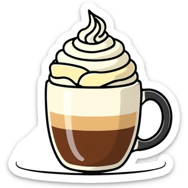 Raf coffee mug with whipped cream on top sticker