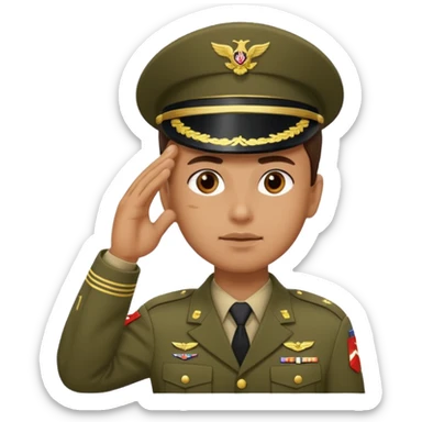soldier saluting sticker