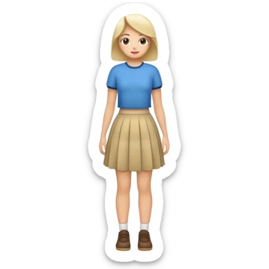 Full body with skirt backwards sticker