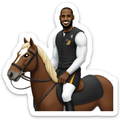 lebron james on a horse sticker