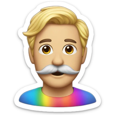 rainbow-mustache sticker