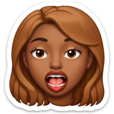 Person biting lip seductively  sticker