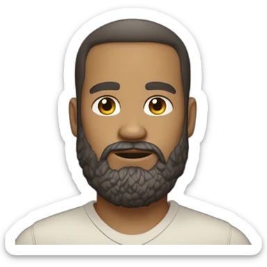 Confident bearded man in shirt with light skin tone sticker