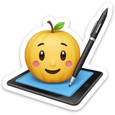 wacom and pen drawing sticker