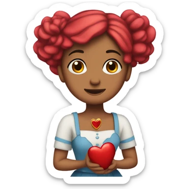 corazón carmelita con curita sticker