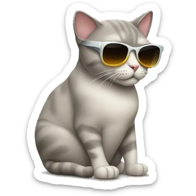 Cat with sunglasses sticker