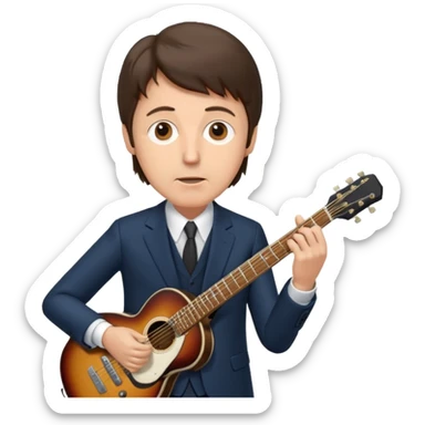 Paul McCartney playing guitar suit sticker