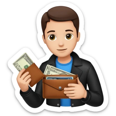 persona devolviendo billetera sticker