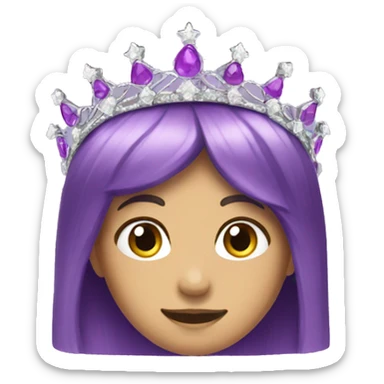 Realistic purple tiara sticker