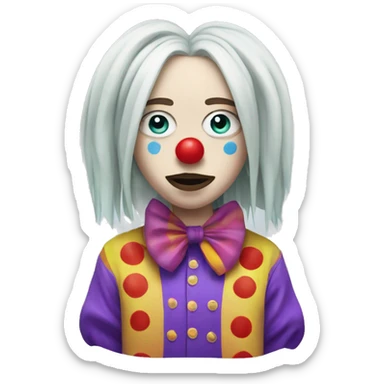 billie eilish in a clown costume  sticker