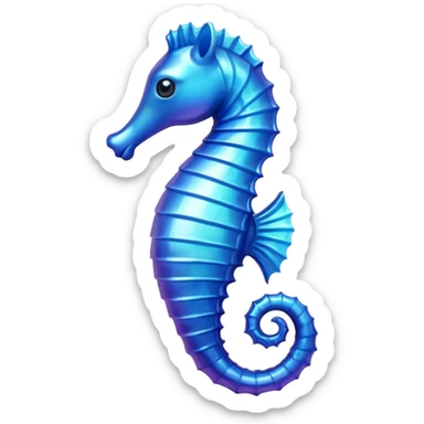 blue sea horse sticker