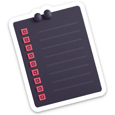 long curling to-do list paper looping up and down like a snake with tiny checkboxes fading into distance sticker