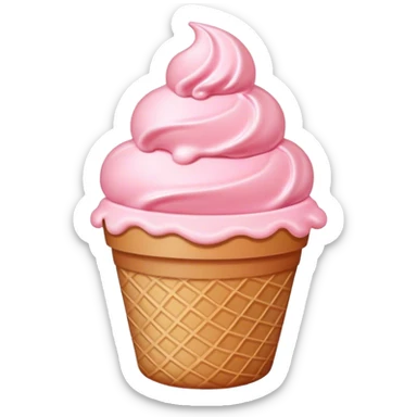 pink ice cream cup sticker