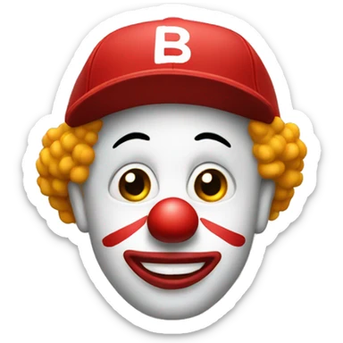 Emoji clown with red baseball cap sticker
